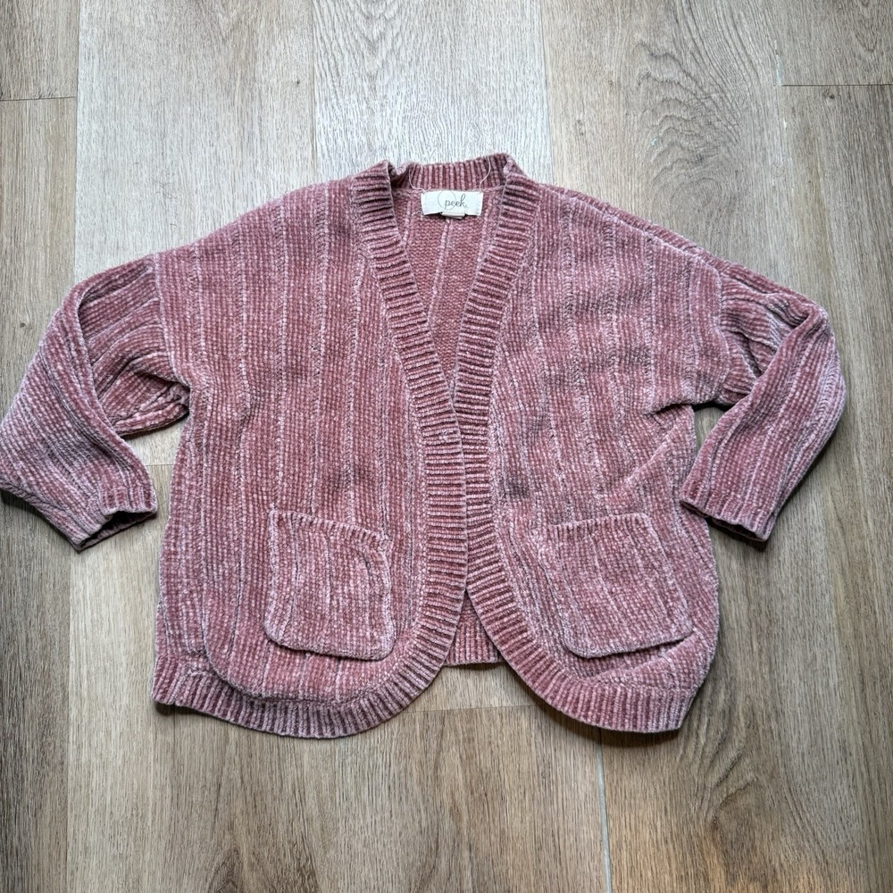 Peek‎ girls pink soft long sleeve knit cardigan size 3T